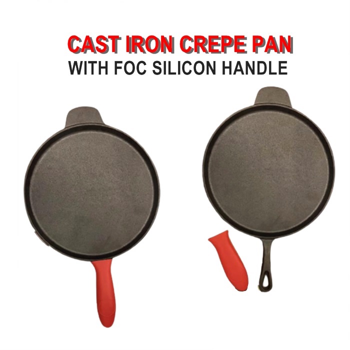 Buy PreSeasoned Cast Iron Crepe pan/Griddle Diameter 30 cm for Healthy
